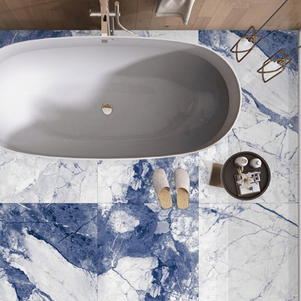 Sunglow Blue 60x120cm Gloss | Marble effect
